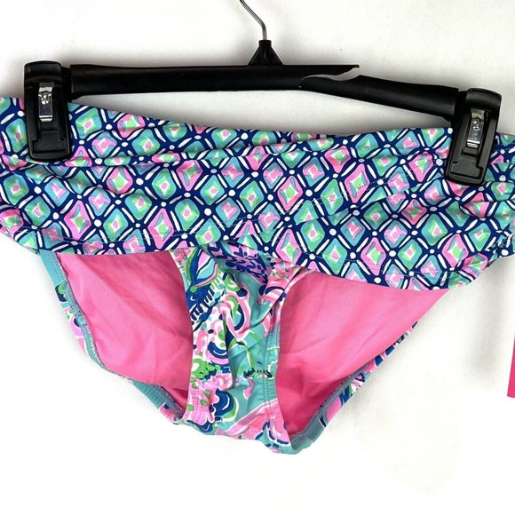 Lilly Pulitzer Women’s Blue/Pink Hipster Bikini Bottom Size 4